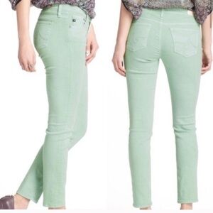AG Adriano Goldschmied Women’s 27 NWOT Stevie Ankle Zip Jeans Cropped Mint Color